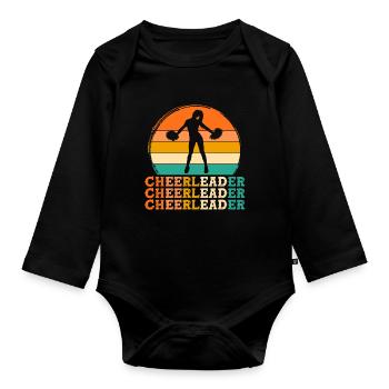 Sport Retro-Design Sport Geschenk - Baby Bio-Langarm-Body - Schwarz - Vorne