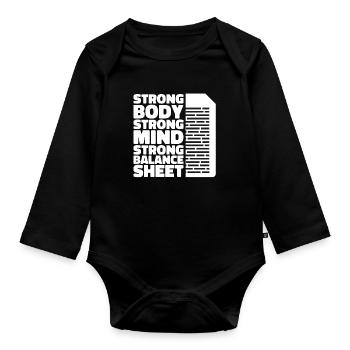 Accountant Tax Advisor Witzig - Organic Longsleeve Baby Bodysuit - black - Front