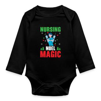 Nursing Noel Magic Medical Patients - Organic Longsleeve Baby Bodysuit - black - Front