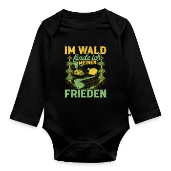 Naturliebhaber Förster Natur Waldliebhaber Wälder - Baby Bio-Langarm-Body - Schwarz - Vorne