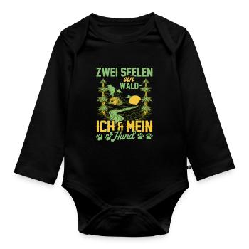 Forstwirtschaft Waldliebhaber Baum Wald Outdoor - Baby Bio-Langarm-Body - Schwarz - Vorne