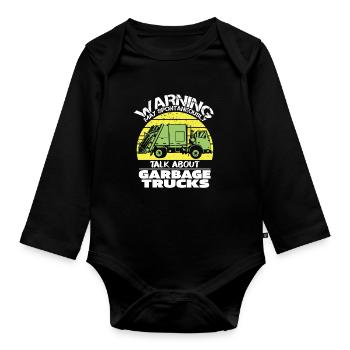 Truck Driver Trucker Truck Driver Funny - Organic Longsleeve Baby Bodysuit - black - Front