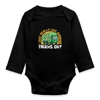 Truck Driver Trucker Truck Driver Funny - Organic Longsleeve Baby Bodysuit - black - Front