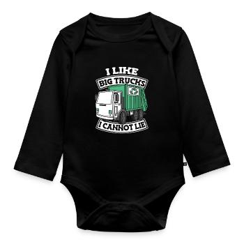 Lkw Fahrer Trucker Lastwagenfahrer Liebe - Baby Bio-Langarm-Body - Schwarz - Vorne