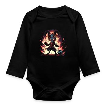 Monster Monster Demon Devil Vampire Guhl Zombie - Organic Longsleeve Baby Bodysuit - black - Front