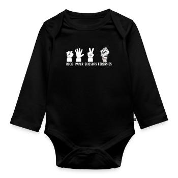 Drôle de coroner - Body Bébé bio manches longues - noir - Devant