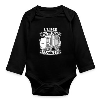 Truck Driver Trucker Truck Driver Funny - Organic Longsleeve Baby Bodysuit - black - Front