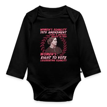 Woman Rights 1 - Baby Bio-Langarm-Body - Schwarz - Vorne
