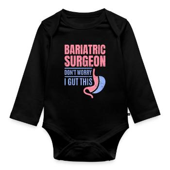 Drôle d’estomac - Body Bébé bio manches longues - noir - Devant