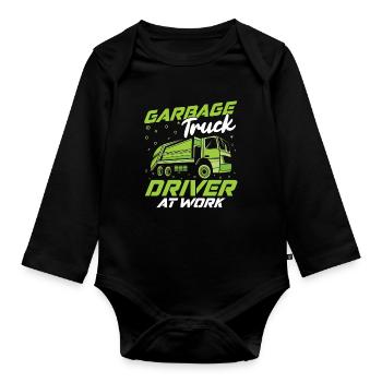 Truck Driver Trucker Truck Driver Funny - Organic Longsleeve Baby Bodysuit - black - Front