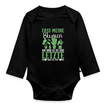 Landschaftsgärtner Gartenarbeit Gartenliebhaber - Baby Bio-Langarm-Body - Schwarz - Vorne