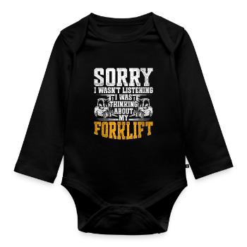 Forklift driver Forklift driver - Organic Longsleeve Baby Bodysuit - black - Front