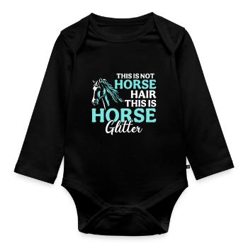 Ce n’est pas du crin de cheval mais des paillettes de cheval - Body Bébé bio manches longues - noir - Devant
