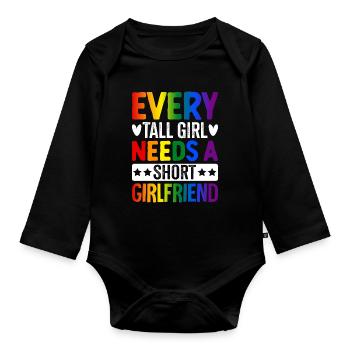 Lesbisch LGBTQ Mädchen - Baby Bio-Langarm-Body - Schwarz - Vorne