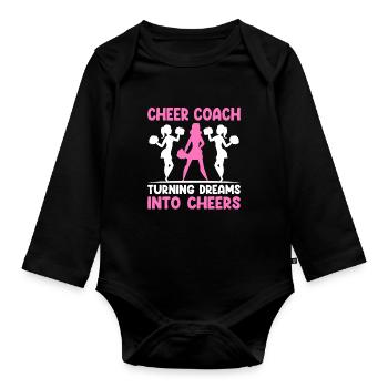 Cheerleading Coach Cheer Coach Cheerleader Cheer T - Organic Longsleeve Baby Bodysuit - black - Front