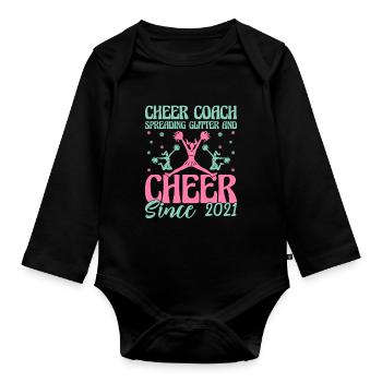 Cheerleading Coach Cheer Coach Cheerleader Cheer T - Organic Longsleeve Baby Bodysuit - black - Front