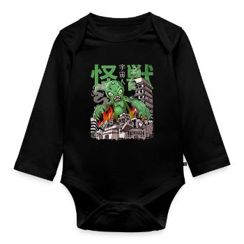Kaiju Alien Japanisch Anime Monster - Baby Bio-Langarm-Body - Schwarz - Vorne
