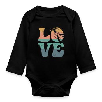 Carpenter Woodworking Woodworker Carpenter - Organic Longsleeve Baby Bodysuit - black - Front