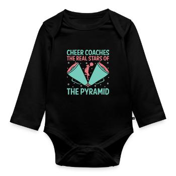 Cheerleading Coach Cheer Coach Cheerleader Cheer T - Organic Longsleeve Baby Bodysuit - black - Front