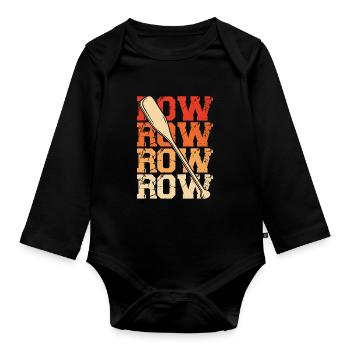 Rudder paddle - Organic Longsleeve Baby Bodysuit - black - Front