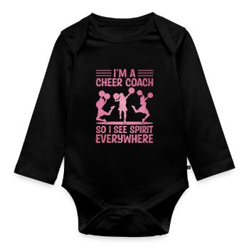 Cheerleading Coach Cheer Coach Cheerleader Cheer T - Baby Bio-Langarm-Body - Schwarz - Vorne