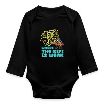 Horse Equestrian Funny Endurance Riding - Organic Longsleeve Baby Bodysuit - black - Front