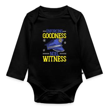 Application de la gentillesse Noël Témoin Police Noël - Body Bébé bio manches longues - noir - Devant