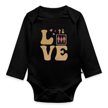 Mécanicien d’ascenseur LOVE - Body Bébé bio manches longues - noir - Devant