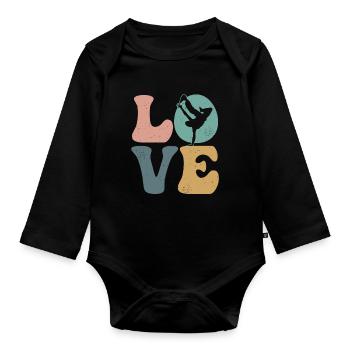 Breakdance Dancing Breakdancer Hip Hop Dance - Organic Longsleeve Baby Bodysuit - black - Front