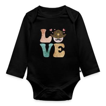 Deputy Sheriff Police Law Enforcement - Organic Longsleeve Baby Bodysuit - black - Front