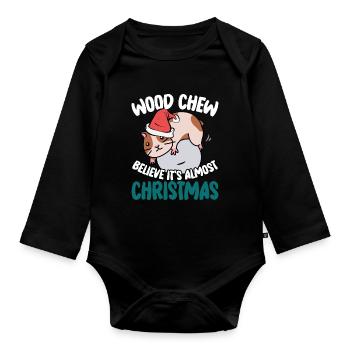 Croyez que c’est presque Noël - Body Bébé bio manches longues - noir - Devant
