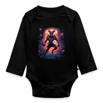 Monster Monster Demon Devil Vampire Guhl Zombie - Organic Longsleeve Baby Bodysuit - black - Front