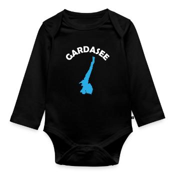 Esthétique Lac de Garde Italie Cadeau d’amoureux - Body Bébé bio manches longues - noir - Devant