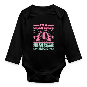 Cheerleading Coach Cheer Coach Cheerleader Cheer T - Baby Bio-Langarm-Body - Schwarz - Vorne
