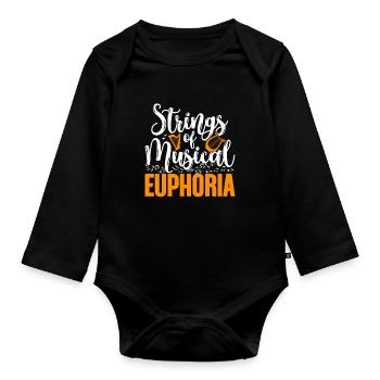 Harpiste Harpiste Harpe Harpiste - Body Bébé bio manches longues - noir - Devant