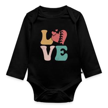 Chiropraktiker Chiropraktik LOVE - Baby Bio-Langarm-Body - Schwarz - Vorne