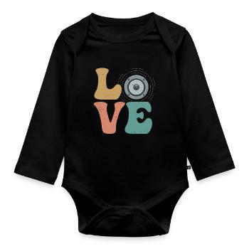 Ingénieur du son de l’église Technicien audio LOVE - Body Bébé bio manches longues - noir - Devant