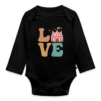 Cirque Carnaval AMOUR - Body Bébé bio manches longues - noir - Devant
