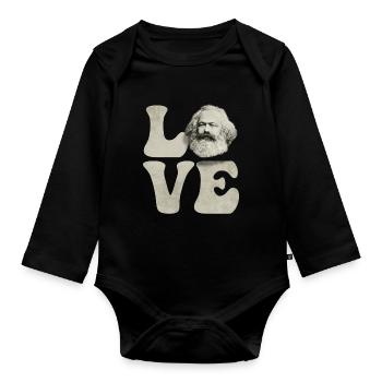 Communism Communist Socialist Socialism - Organic Longsleeve Baby Bodysuit - black - Front