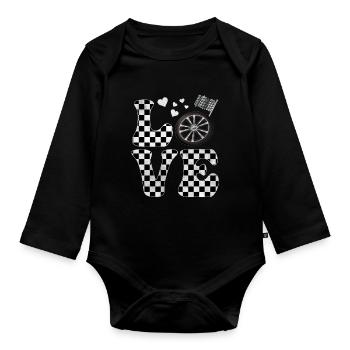 Drag Racing Drag Race LOVE - Organic Longsleeve Baby Bodysuit - black - Front