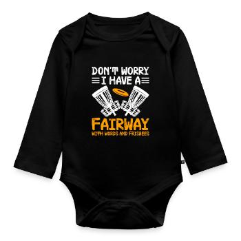 Disc Golf Player Disc Golfer Frisbee Player Par Pu - Baby Bio-Langarm-Body - Schwarz - Vorne