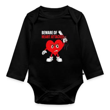 Genesung nach einer Operation am offenen Herzen - Baby Bio-Langarm-Body - Schwarz - Vorne