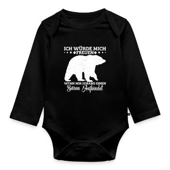 Bär Spruch Bär Bärenfan Braunbär Bärenliebhaber - Baby Bio-Langarm-Body - Schwarz - Vorne