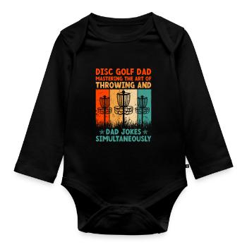 Disc Golf Player Disc Golfer Frisbee Player Par Pu - Body Bébé bio manches longues - noir - Devant