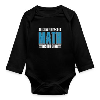Professeur de mathématiques Professeur de mathématiques Drôle - Body Bébé bio manches longues - noir - Devant