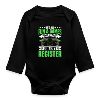 Laser Tag Spieler - Baby Bio-Langarm-Body - Schwarz - Vorne