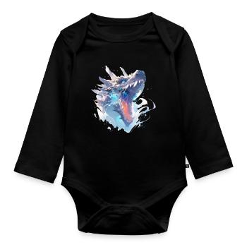 Dragon mystique Lindwurm Monster Monster Monster - Body Bébé bio manches longues - noir - Devant
