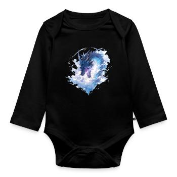 Dragon mystique Lindwurm Monster Monster Monster - Body Bébé bio manches longues - noir - Devant