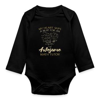Math Teacher Math Teacher Cute - Organic Longsleeve Baby Bodysuit - black - Front