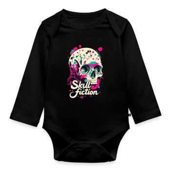 Skull Fiction Totenkopf Totenschädel - Body Bébé bio manches longues - noir - Devant